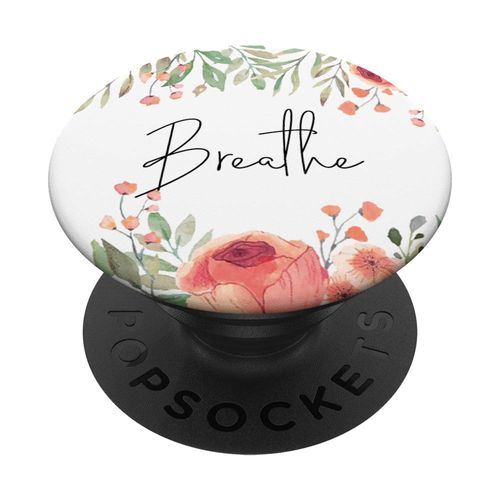 Vintage Floral, Just Breathe, Calm, Breath, Zen, Meditation PopSockets PopGrip: Swappable Grip for Phones & Tablets