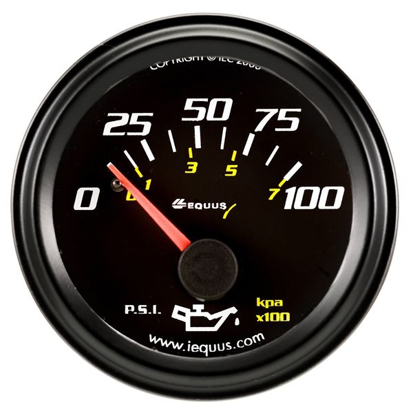 Equus 6234 2" Mechanical Oil Pressure Gauge, Black