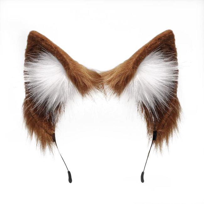 Mxdreoil Cat Ears Headband Animal Ears Fox Ears Headband Simulation Cat Cosplay Ears (Fox Tan)