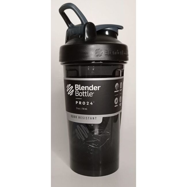 BlenderBottle Pro Series Shaker Bottle, 24-Ounce, Black/Clear