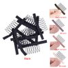 24 pcs/lot Wig Combs 7-teeth Wig Clips Steel Teeth Polyester Durable Cloth Wig Combs for Hairpiece Caps Wig Accessories Tools (Black)
