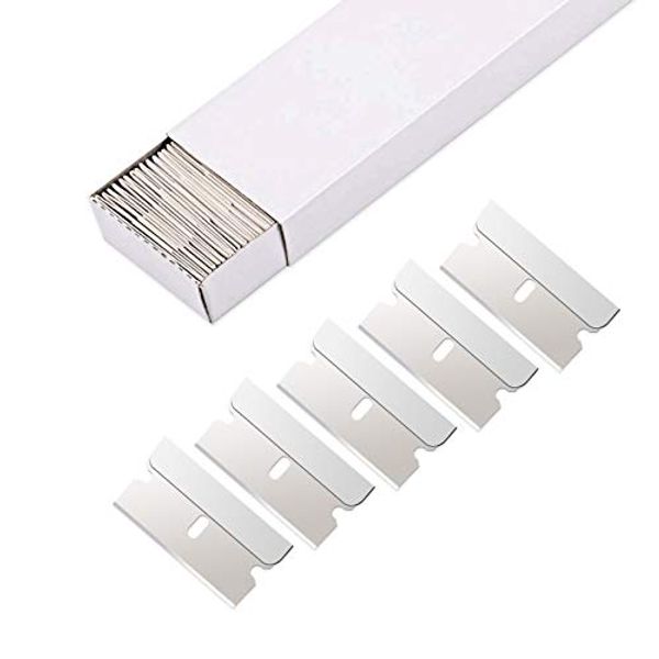 EHDIS 100pcs Razor Blades Single Edge Stainless Steel Razor Blades for Standard Scraper Tool, Safety Straight Edge Razor Scraper Blades, Paint Scraper Razor Blade