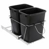 2 Pack Pull Out Trash Garbage Can 35 Quart Sliding Kitchen Waste Container Black