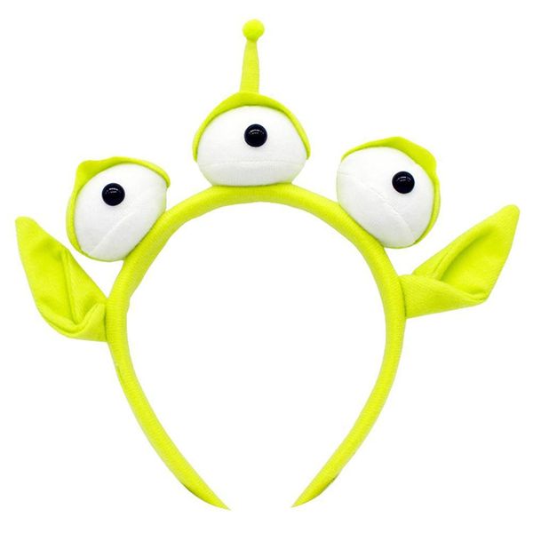 Leziazany Alien Headband Toy Stretchy Plush Eyeball Headband Three Eye Plush Alien Monster Headband for easter party cosplay