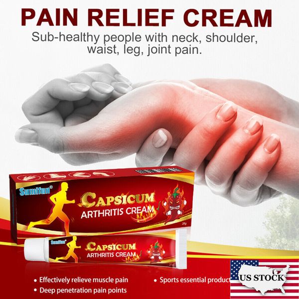 2Pcs Capsicum Arthritis Cream Rheumatoid Joint Knee Pain Relief Ointment Care US