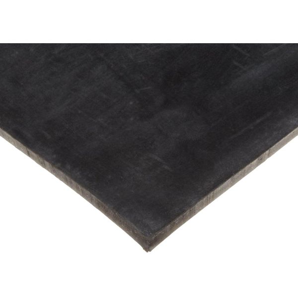 Neoprene Sheet, Adhesive-Backed, Black, 0.25" Thick, 6" Width, 6" Length, 50A Durometer, ASTM D2000 BC
