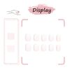 Ceboic 24Pcs False Nails Short Square French Tip Press on Nails Luxury White Glitter Fake Nails with Designs Reusable Acrylic Full Cover Stick on Nails for Women Girls Daily Wear Salon