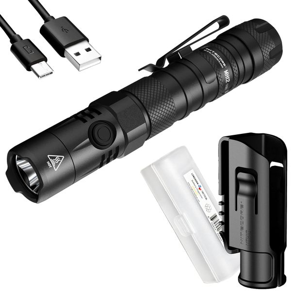 Nitecore MH12 v2 1200 Lumen USB-C Rechargeable Tactical Flashlight with LumenTac Organizer