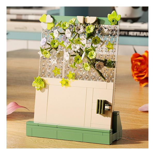 Toy Building Sets, Postcard Building Blocks for Adults, Jaki Creative Note Holder Flower Building Set for Desktop Decorations, DIY Message Board Mini Building Block Sets-Collectible Gift Idea-Set 2