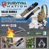 Survival Knife/Survival Bag w IFAK/Water Purification System/Multitool/MUCH MORE