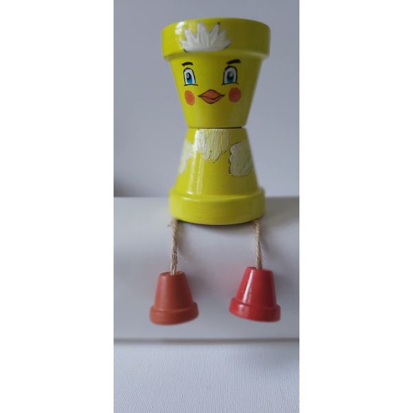 Handmade doll clay pot, gift and decoration