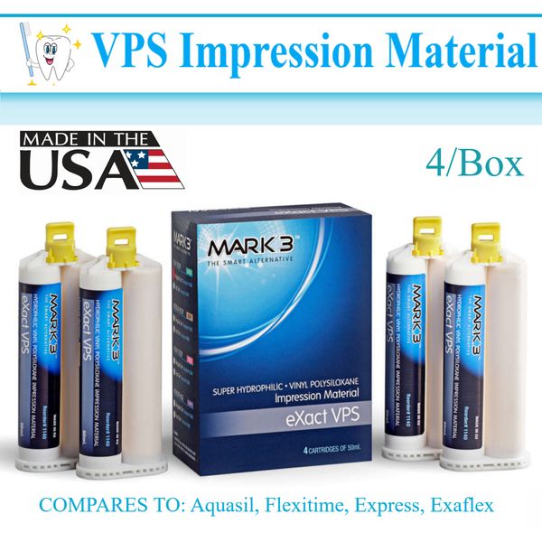 Light Body Regular Set Dental VPS Impression Material 50ml. Cart, 4/Bx, Made USA