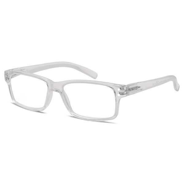 Eyekepper Spring Hinges Vintage Reading Glasses Men Readers(Transparent Frame)