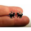 Black Cat Earrings - Sterling Silver