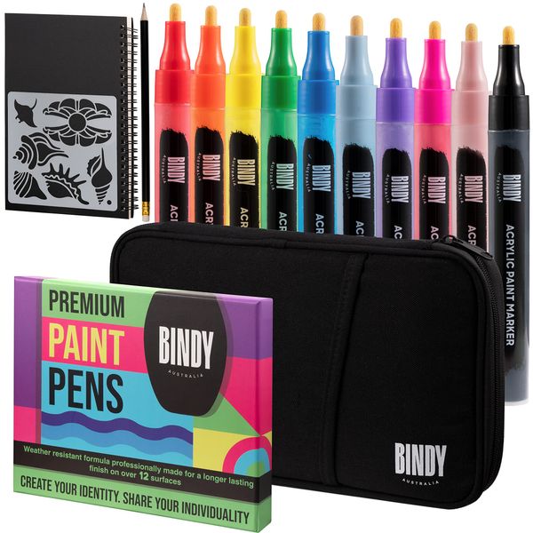 BINDYAUS Bindy Australia Skimboard Paint Pens Set - Waterproof Markers for Outdoors - NEW Paint Markers to Personalise Your Board - Works on Any Surface