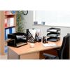 OS Smart Choice A4 Letter Trays, 3-Tier Stackable Document Organiser, Plastic Desktop Filing System, Red