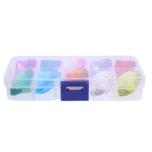 Toddmomy 10Pcs Treasure Gemstones Pirate Gems Diamond Gems with Storage Box for Treasure Games Table Scatter, Wedding, Arts& Crafts, Vase Fillers, Birthday Decorations Favor 3cm