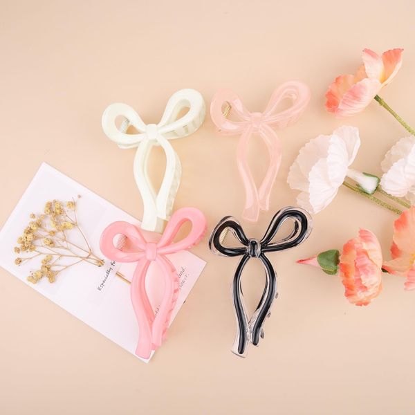 Kesfey 4 PCS Bow Hair Clips Elegant Hair Claw Butterfly Hair Pin Hair Styling Accessories for Girls and Women