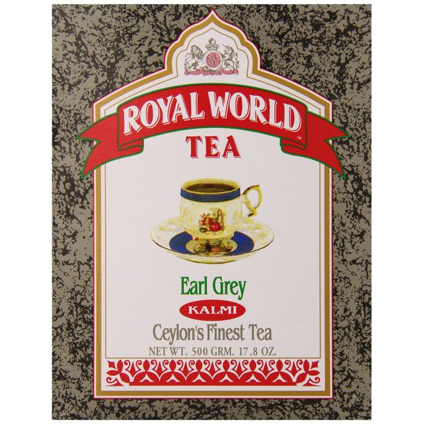 Royal World Tea Earl Grey, Kalami, Ceylons Finest, Mellow Flavor, Natural Aroma and Bright, Golden Color, 17.6oz