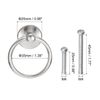 sourcing map 4Pcs Round Ring Pulls, Drawers Knobs Silver Circle Drawer Handles Single Hole for Dresser Cupboard Wardrobe