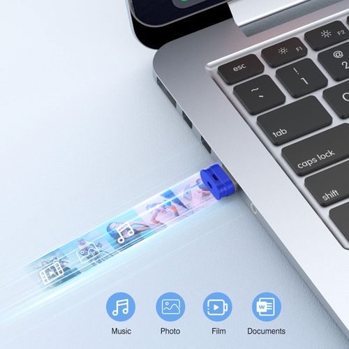 32GB Small USB Drive K&ZZ 10 Pack 32 GB Mini Thumb Drive with Lanyard 32G Low Profile USB Flash Drive Short Flash Drives for PC Laptop (32GB, Blue)