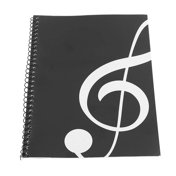 Alomejor Manuscript Paper Blank Sheet Music Notebook Musicians Notebook with 50 Pages for Copying and Writing Music Score(Black Note)