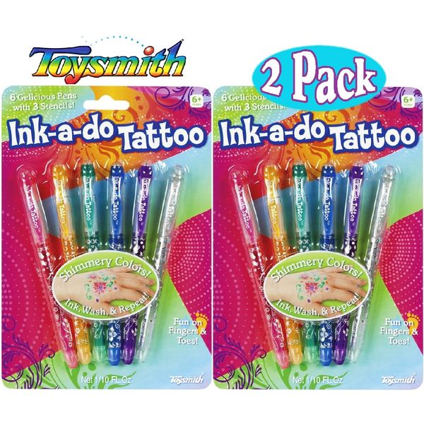 Toysmith Ink-a-Do Shimmery Tattoo Pens Bundle - 2 Pack