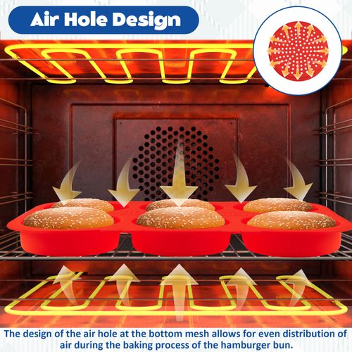ALIINKD Silicone Donuts Hamburger Bun Mold, 4inch Size Doughnut Pan Set, Non-Stick, Dishwasher Safe, Includes 1pcs Burger Bun mold and 6pcs Donut mold accessories for baking