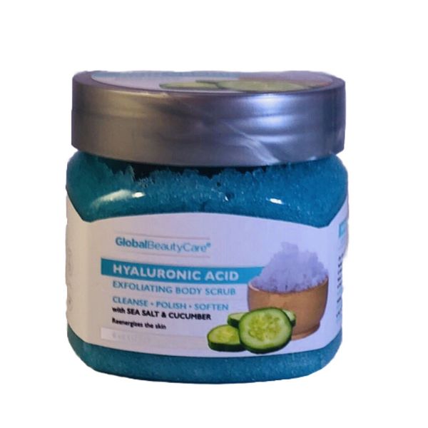 Global Beauty Care Hyaluronic Acid Body Scrub Sea Salt & Cucumber 6oz-SHIP 24HRS