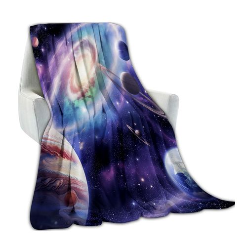 amepay Galaxy Blanket Ultra Soft Flannel Fleece Throw Blankets - Cozy & Warm for Couch, Bed, Travel - Lightweight Plush for Outdoor Stargazing 60x50 inch