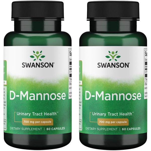 Swanson D-Mannose 700 mg 60 Caps (2 Pack)