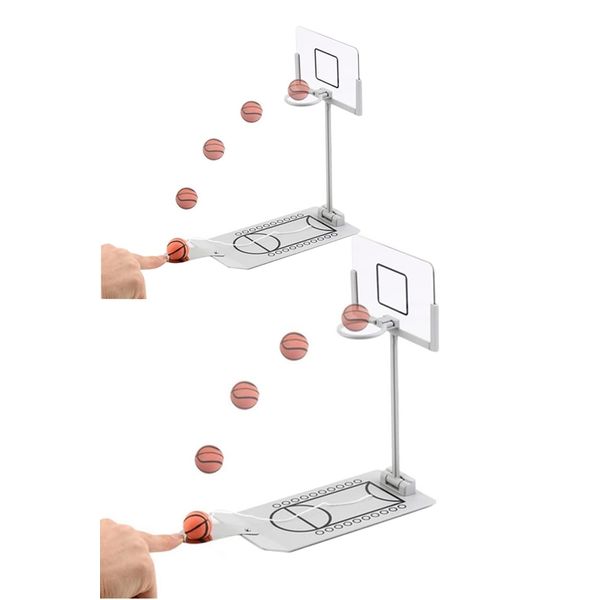 YukaBa Basketball Game, Mini Desktop Tabletop Portable Travel or Office Game Set for Indoor/Outdoor, Fun Sports Novelty Toy or Gag Gift Idea (2PCS)