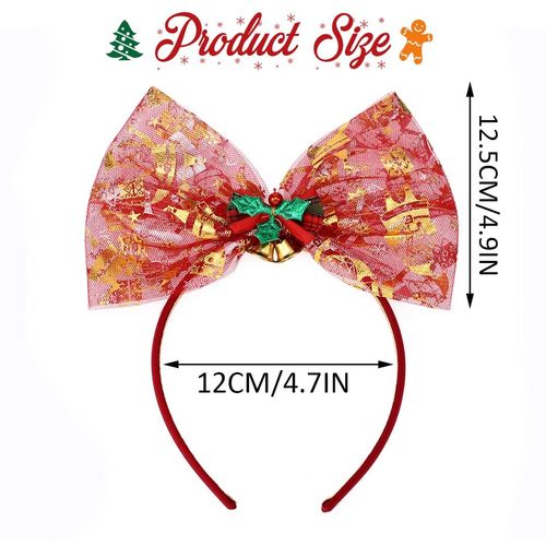 Catery Christmas Bow Headband Xmas Bow Hair Hoop Holiday Headbands Bowknot Hair Band Party Hair Accessoriess for Women and Girls