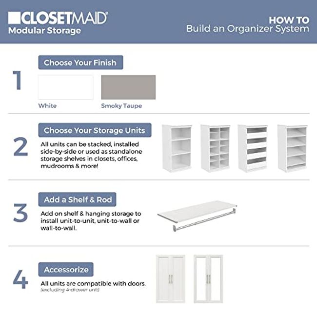 ClosetMaid - ShelfTrack Adjustable Closet Organizer 2' - 4' W, White