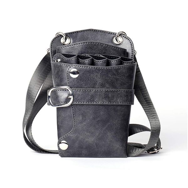 zalati Scissors Pouch Scissors Holder Shoulder Bag Adjustable Belt Comb Holster with Quick Buckles for Salon Barber - Grey