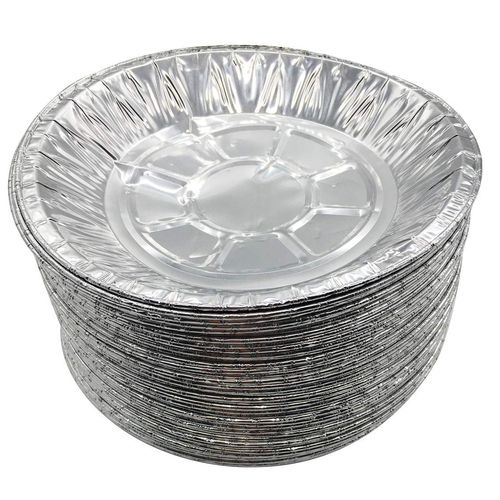 Premium 6" Aluminum Foil Pie Pans 50pcs/Set. Disposable Tin Plates for Pies Tart Quiche