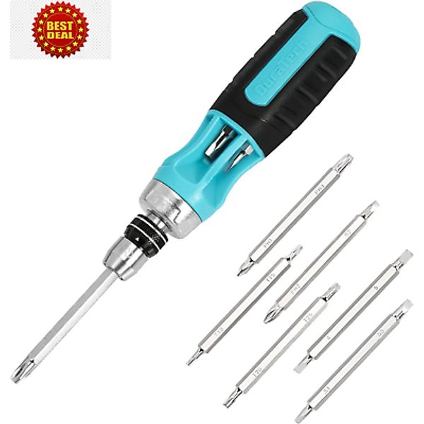 DURATECH 2PCS 12-in-1 Ratcheting Screwdriver Set Multi-bit Screw Driver Set NEW