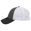 OTTO 6 Panel Low Profile Contrast Vertical Mesh Back Cap - Blk/Ch.Gry/Wht