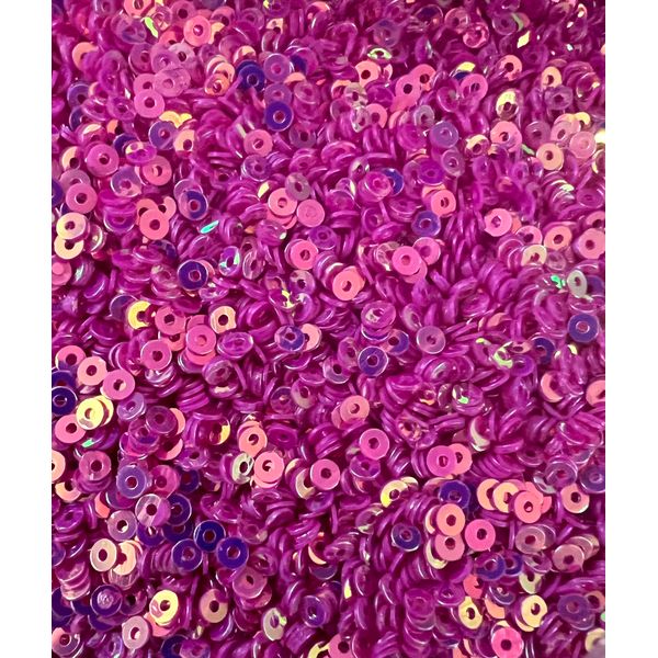 4mm Round AB Translucent Metallic Opaque Craft Sequins Assorted Colours (Fuchsia Pink AB)