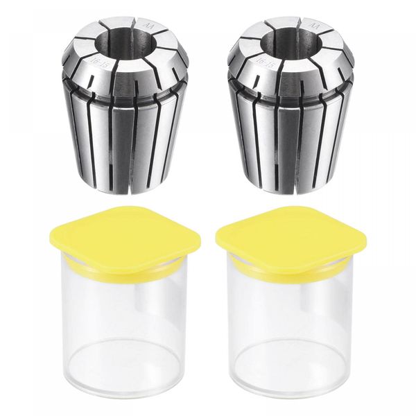 sourcing map ER32 Spring Collet, 16mm Chuck for CNC Engraving Machine Lathe Milling 2pcs