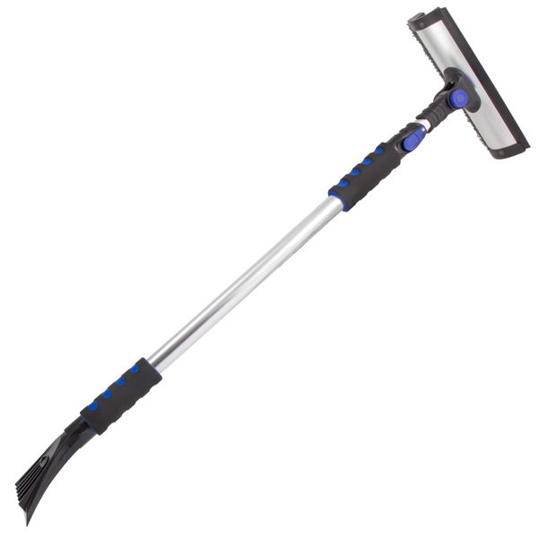 SubZero 80037 60" Quick Lock Pivoting Head Snowbroom with Integrated Squeegee and Ice Scraper , Black