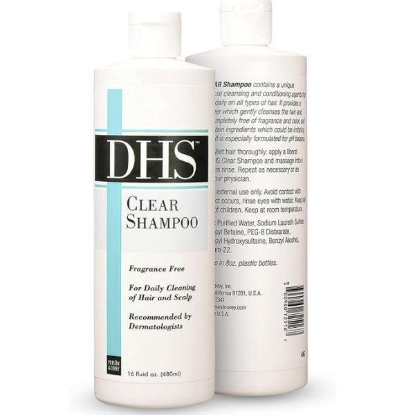 (2PK) DHS Fragrance-Free Clear Daily Use Shampoo, 16 Fl Oz 300960725167VL