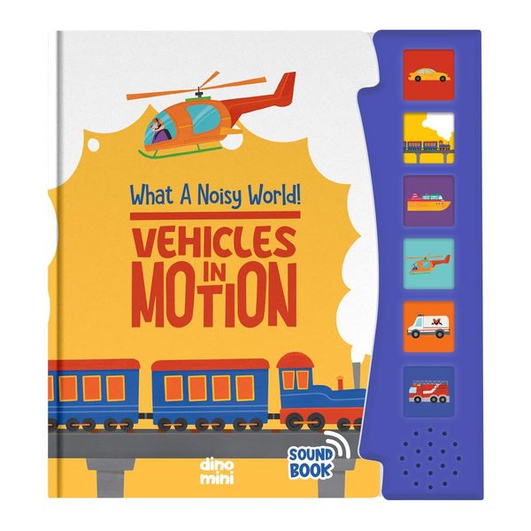 DINO MINI - What A Noisy World! - Vehicles in Motion - Sound Books for Toddlers - Musical Toys for Toddlers 3-5 - Musical Book for Toddlers with 6 Different Sounds