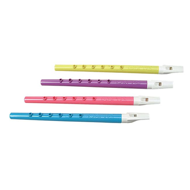 11 Inch Plastic Flutes Assorted Colors One Dozen