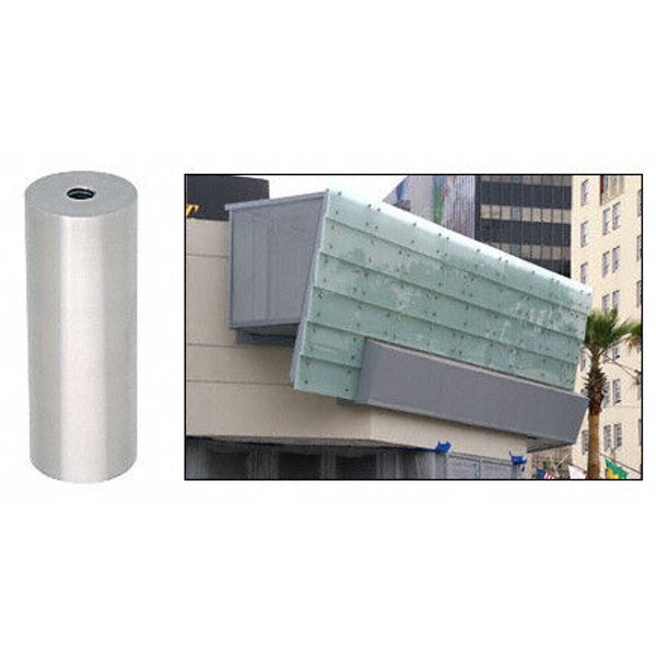 316 Brushed Stainless Standoff Base 1-1/2" Diameter by 4" in Length