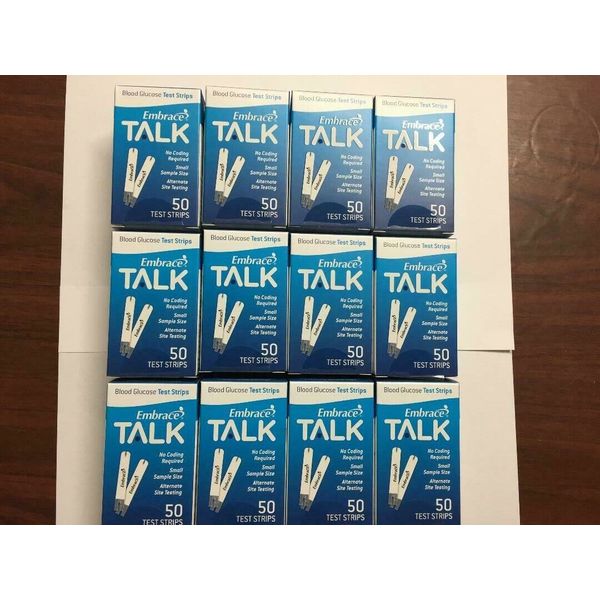 Embrace Blood Glucose 600 Test Strips (12 Boxes Of 50 Count)  Exp: 05/09/2025