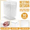 Sorbus Medium Clear Plastic Storage Bins with Handle 10 Pack - 10.25" L x 6.25"