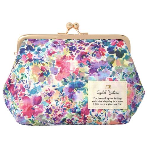 Cyalel Yahata Botanical Flower Cosmetic Makeup Coin Pouch Pretty Accessory Case Ladies Gift Present - purple -