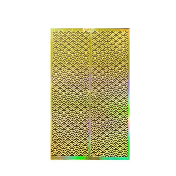 ALLYDREW Gold Nail Art Guide Large Nail Stencil Sheet - Sunrise