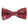 King & Priory Burgundy Red Embroidered Skull Bow Tie